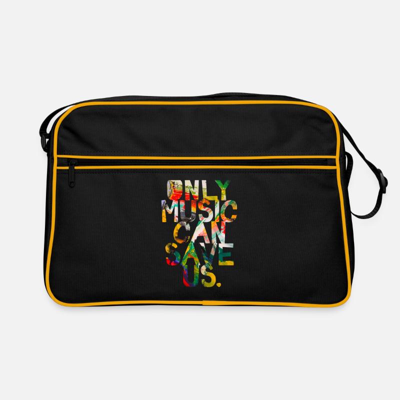 Only music can save us - Retro Bag - black/gold