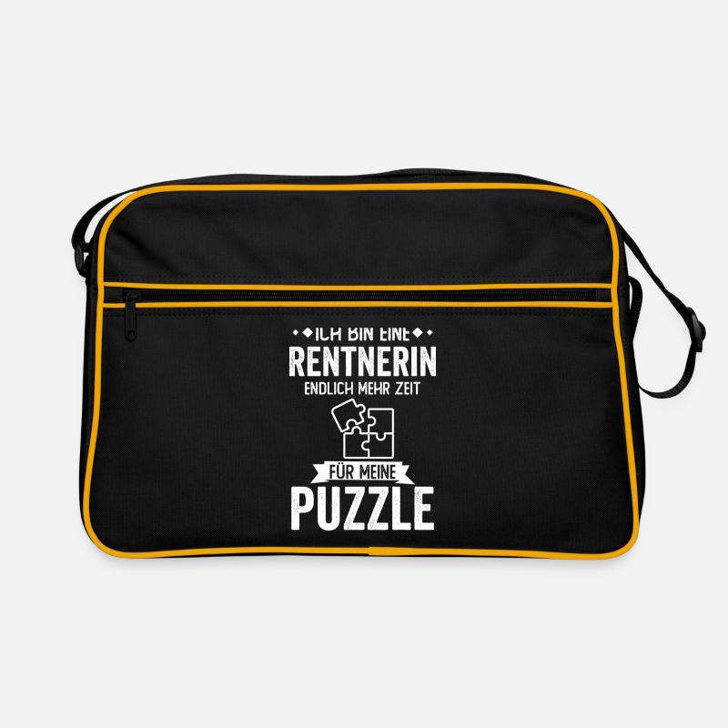 Ruhestand | Rentner | Rente | Puzzle | Geschenk Retro Tasche