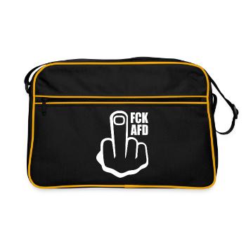 Fck afd - Retro Tasche - Schwarz/Gold - Vorne
