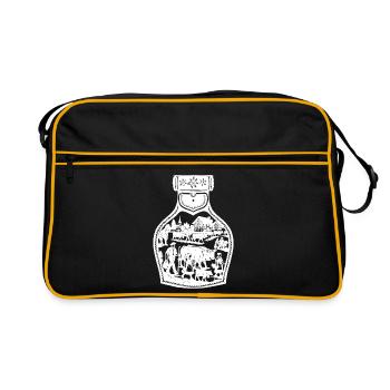 Descente alpine blanche - Sac Retro - noir/or - Devant