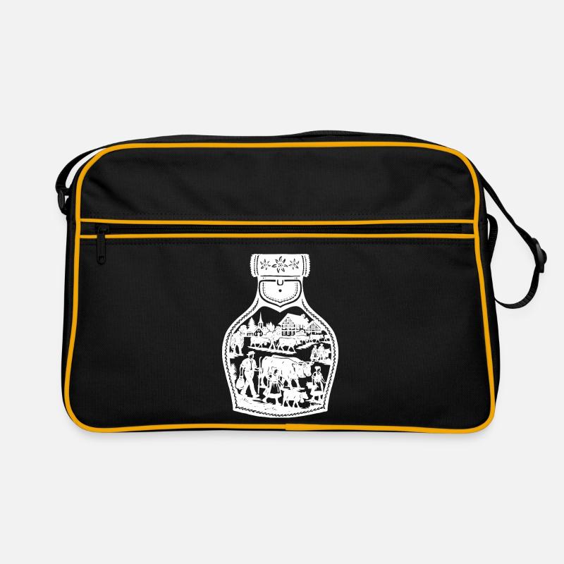 Alpabfahrt white Retro Tasche