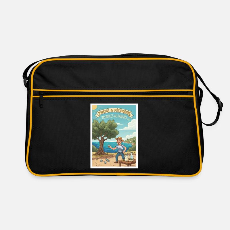 Urlaub im Pastis Pétanque Paradise Retro Tasche