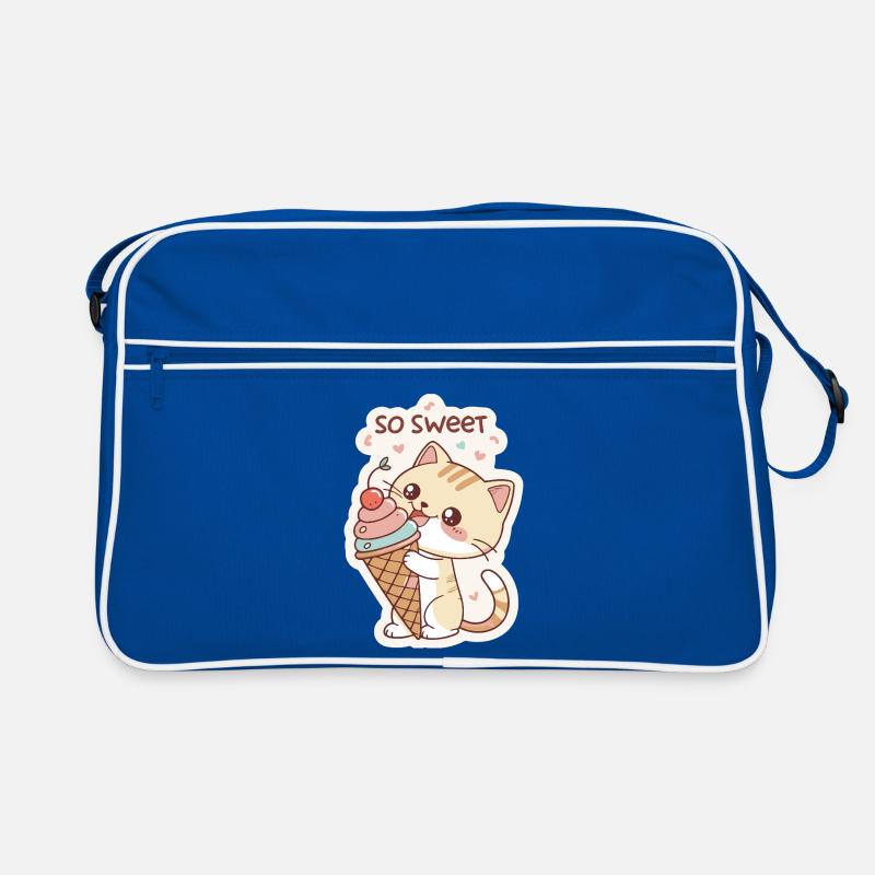 Chat gourmande et cornet pastel Sac Retro