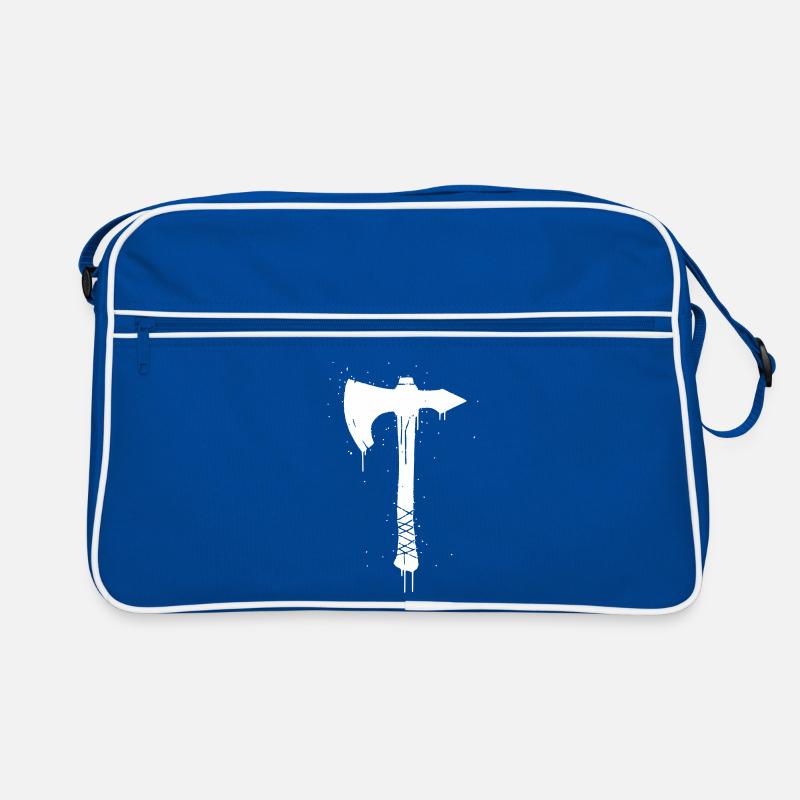 Wikinger Axt Graffiti Waffe Vektor Retro Tasche