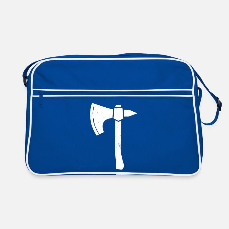 Battle Axe Hatchet Warrior Silhouette Vector Retro Bag