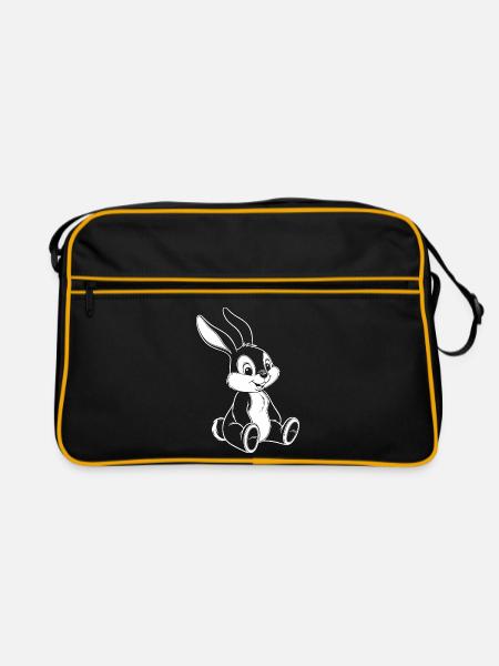 Illustration de Bunny Bunny Drôle de Mignon - Sac Retro - noir/or - Devant
