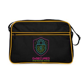 Bouclier 0xSécurisé testeur d'intrusion cyber - Sac Retro - noir/or - Devant