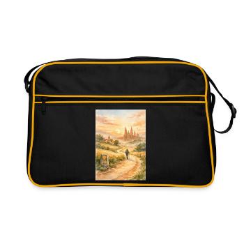Painting of Pilgrim to Santiago de Compostela - Retro Bag - black/gold - Front