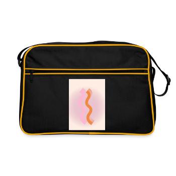 Linien - Retro Tasche - Schwarz/Gold - Vorne