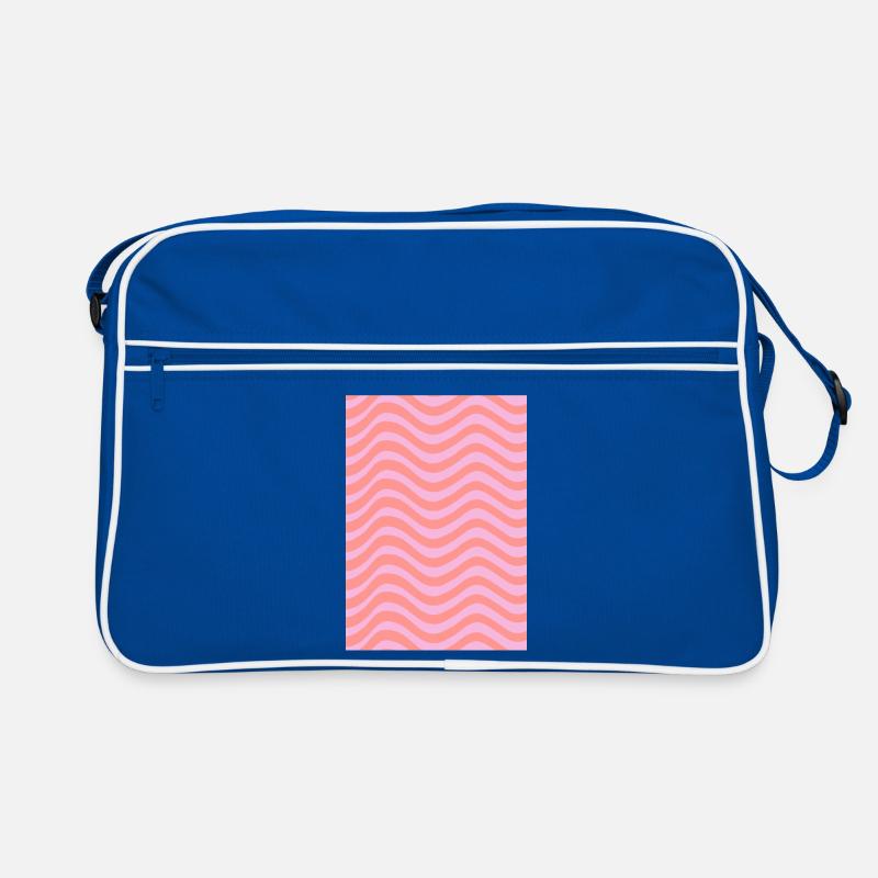 Stripe Wave Pattern - Pink Customizable Retro Bag