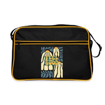 Motif de citrouille d’automne Feel Good - Sac Retro - noir/or - Devant