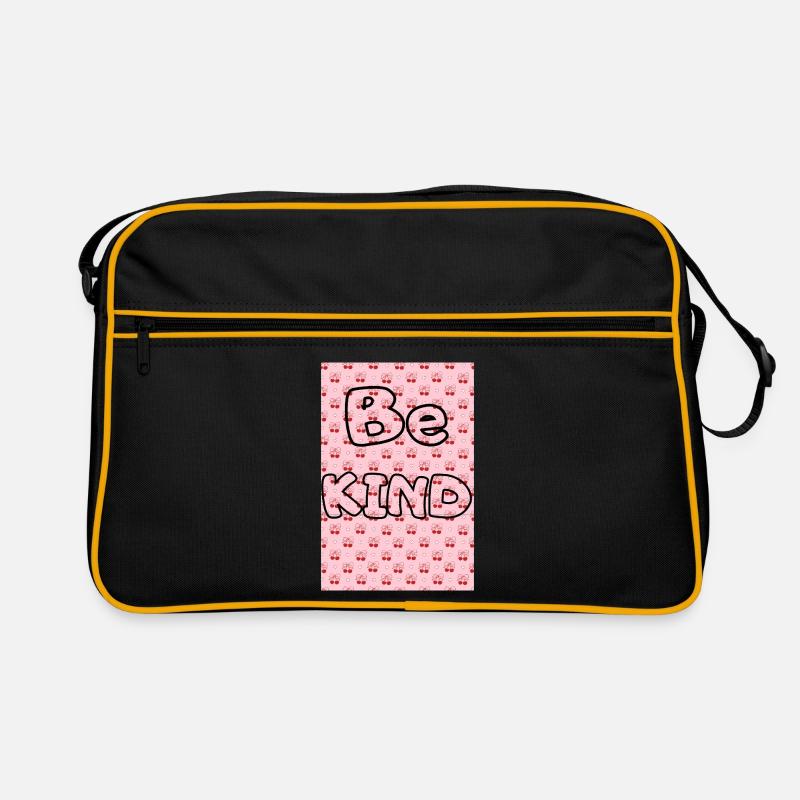 Be kind mit Kirschmuster Retro Tasche