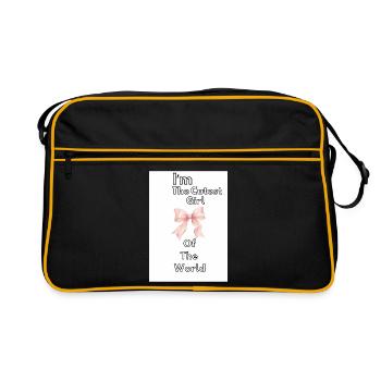 Cutest girl with ribbon - Retro Bag - black/gold - Front