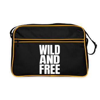 Wild And Free – Typographie Moderne de l’Affirmation - Sac Retro - noir/or - Devant