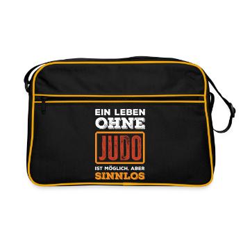 Ein Leben Ohne Judo Ist Möglich Aber Sinnlos - Retro Tasche - Schwarz/Gold - Vorne
