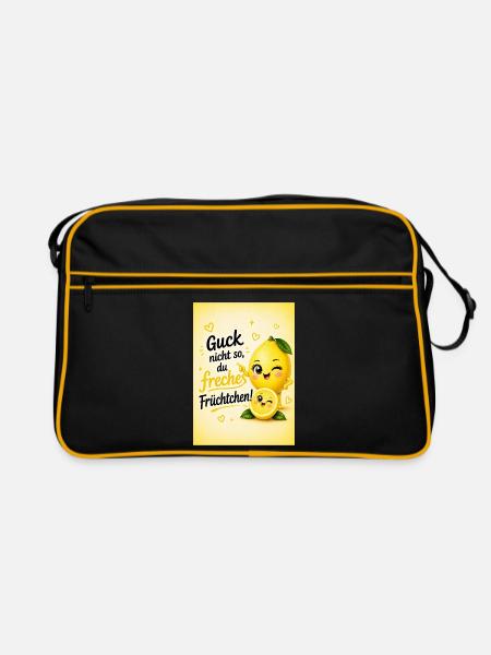 Freches Früchtchen - Retro Tasche - Schwarz/Gold