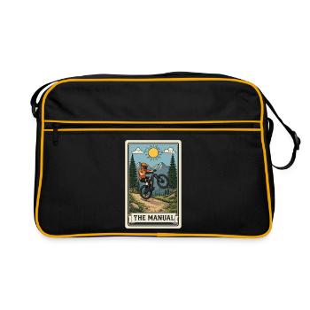 Manual-Trick im Mountainbike-Trail - Retro Tasche - Schwarz/Gold - Vorne