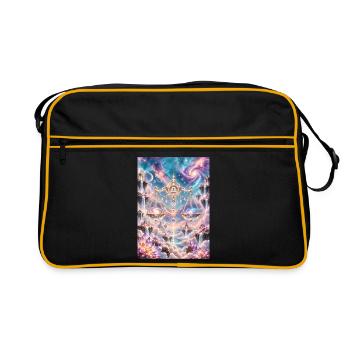 Himmelswaage im Sternenreich - Retro Tasche - Schwarz/Gold - Vorne