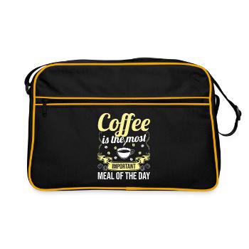 Barista Coffee Coffee Saying - Sac Retro - noir/or - Devant