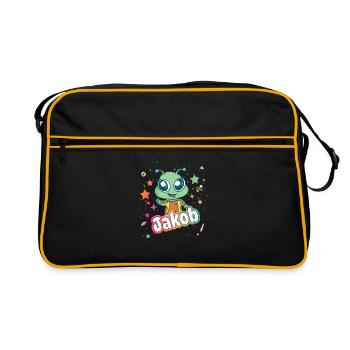 JAKOB - Beau nom de garçon avec un extraterrestre mignon - Sac Retro - noir/or - Devant