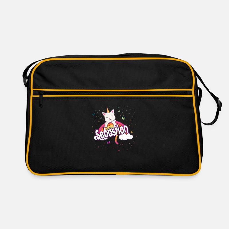 SEBASTIAN - Beau prénom GARÇON avec CATICORNE douce Sac Retro