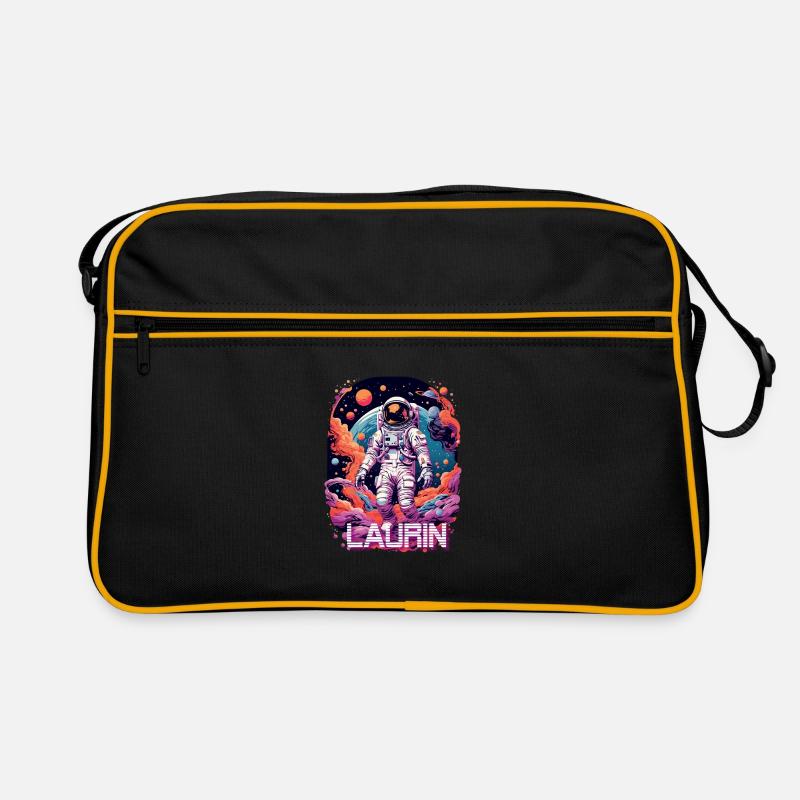 LAURIN - Beau prénom de garçon avec astronaute cool Sac Retro
