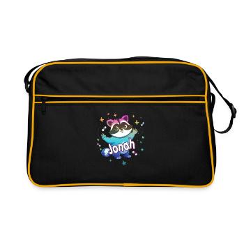 JONAH - Beau nom de garçon avec un raton laveur mignon - Sac Retro - noir/or - Devant