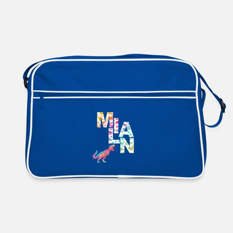 MILAN - Beautiful boy name with dinosaur Retro Bag