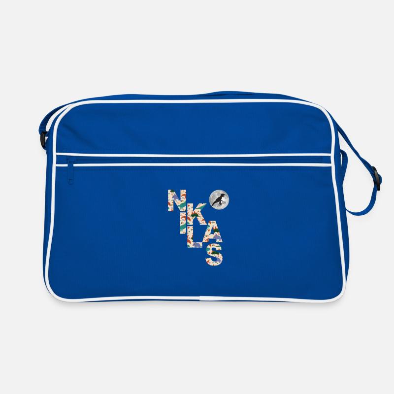 NIKLAS - Beautiful boy name with dinosaur Retro Bag