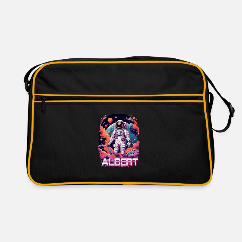 ALBERT - Beautiful boy name with cool astronaut Retro Bag