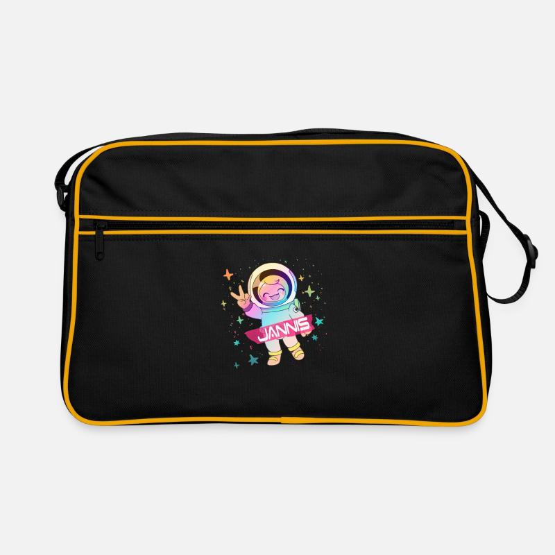 JANNIS - Beau nom de garçon avec astronaute mignon Sac Retro