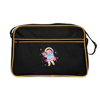 AIDEN - Beau nom de garçon avec astronaute mignon - Sac Retro - noir/or - Devant
