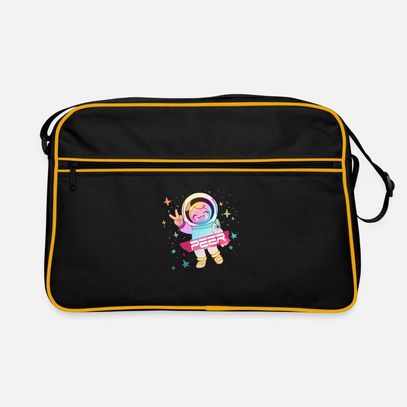 PEER - Beau nom de garçon avec astronaute mignon Sac Retro