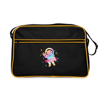 LASSE - Beau nom de garçon avec astronaute mignon - Sac Retro - noir/or - Devant