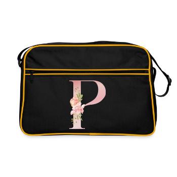 P Fleuri Pastel - Sac Retro - noir/or - Devant