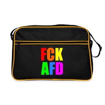 Fck afd - Retro Tasche - Schwarz/Gold - Vorne