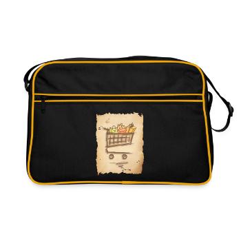 Panier d’épicerie avec des sacs à provisions cadeaux - Sac Retro - noir/or - Devant