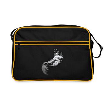 Cat Design Drawing - Retro Bag - black/gold - Front