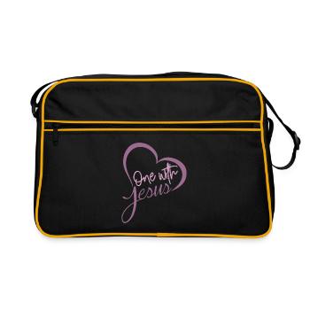 Un Avec Le cœur de Jésus-Christ Bibelzitat chemises - Sac Retro - noir/or - Devant