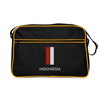 Drapeau indonésien, fierté indonésienne - Sac Retro - noir/or - Devant