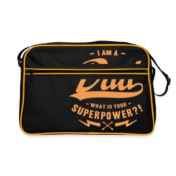 Superpower dad - Retro Tasche - Schwarz/Gold - Vorne
