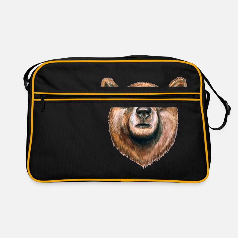 Bär - Retro Tasche - Schwarz/Gold