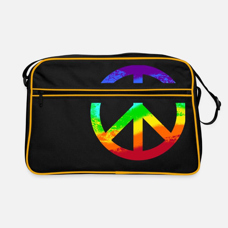 Peace-Zeichen Regenbogen Toleranz Frieden Graffiti Retro Tasche