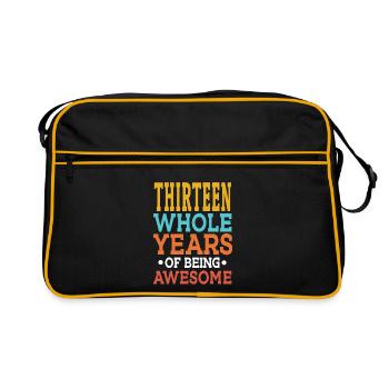 13th Birthday Thirteen Whole Years Of Awesome 13 - Retro Bag - black/gold - Front