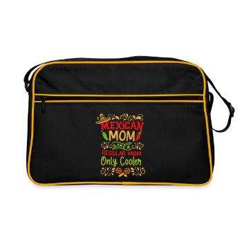 Mexikanische Mutter Eine normale Mutter Nur cooler lustig - Retro Tasche - Schwarz/Gold - Vorne