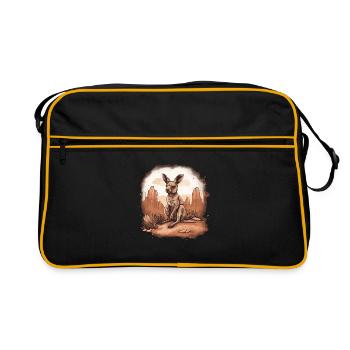 Kangourou Bébé Kangourou Marsupial Kangourou - Sac Retro - noir/or - Devant