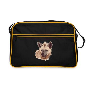 Tête de hyène - Sac Retro - noir/or - Devant