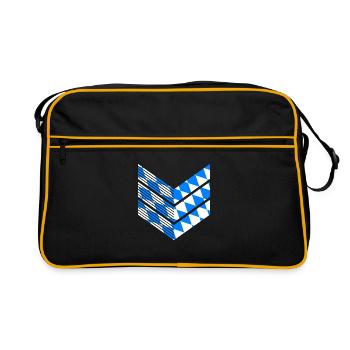Bayern Flagge Used Look Bayerische Fahne Vintage - Retro Tasche - Schwarz/Gold - Vorne