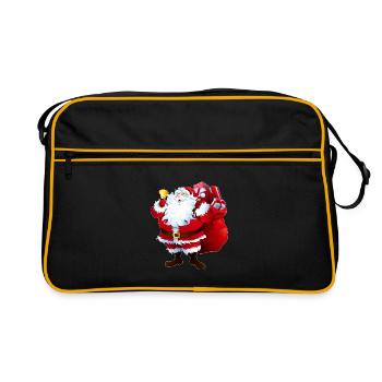 Weihnachtsgeschenk - Retro Tasche - Schwarz/Gold - Vorne
