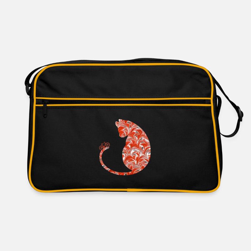 cat with bicycle e 231 Retro Bag